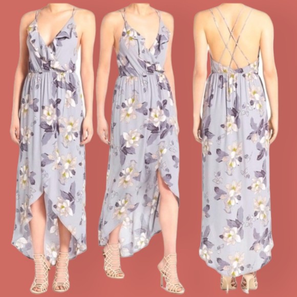 🥳HP🥳 💜ASTR THE LABEL RUFFLE MAXI DRESS XS - Picture 1 of 6